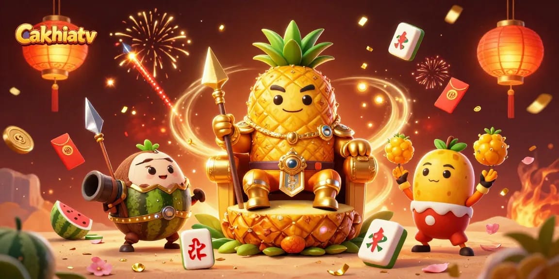 Cakhiatv's vibrant beach casino scene with 3D characters celebrating, highlighting gaming excitement.