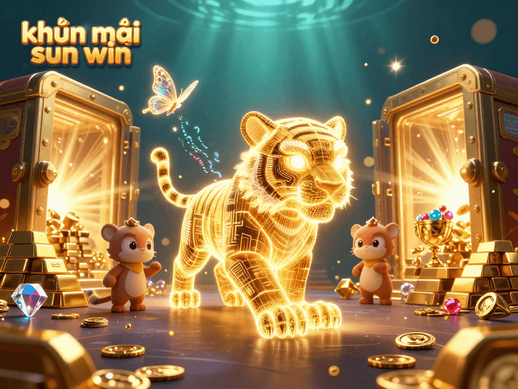 Experience exciting khuyến mãi sun win offers with golden tiger in a vibrant, dynamic casino scene.