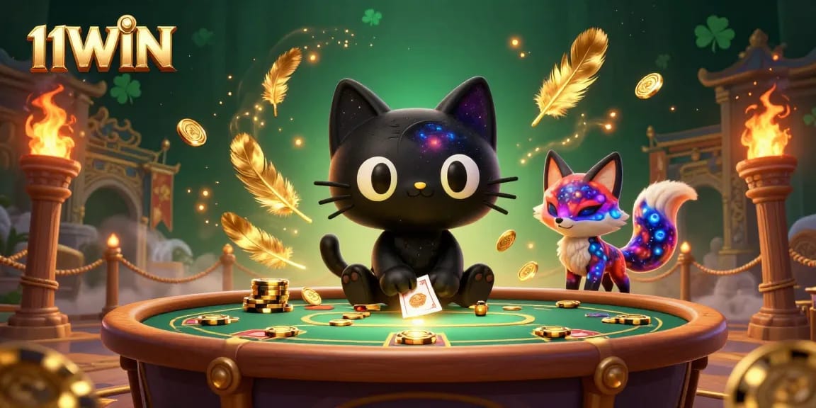 Experience the vibrant cosmic casino adventure at 11WIN with enchanting characters and dynamic elements.