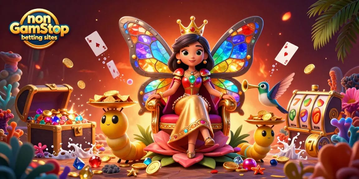 Experience thrilling action at non GamStop betting sites with vibrant casino characters and elements.