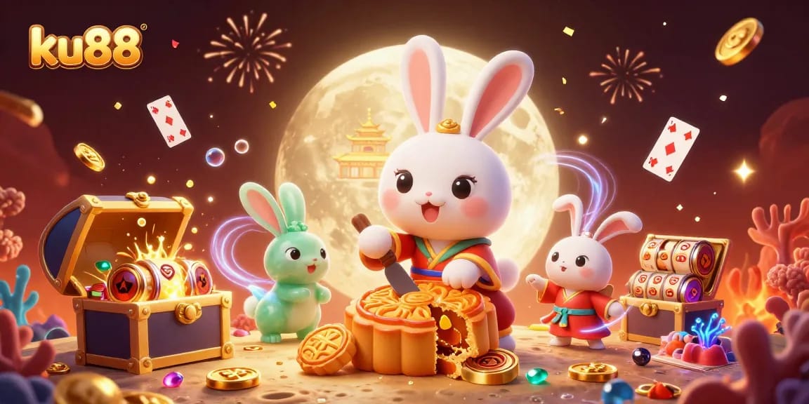 Engage in exciting gameplay at ku88 with a vibrant scene of animated characters and casino elements.