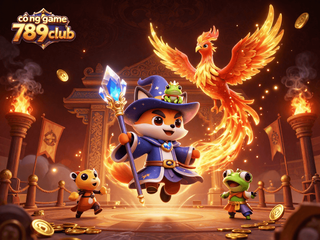 Experience thrilling gameplay at cổng game 789club with vibrant 3D casino elements and magical characters.
