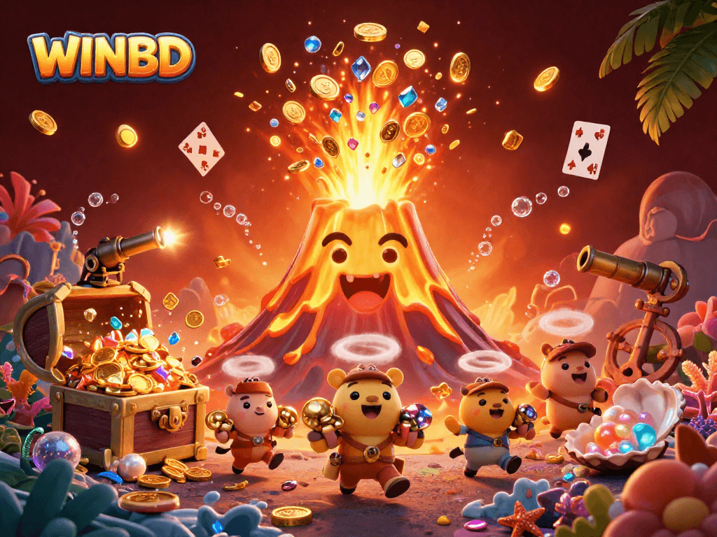 Experience thrilling gameplay at WINBD with a vibrant fantasy scene of gold and treasure.