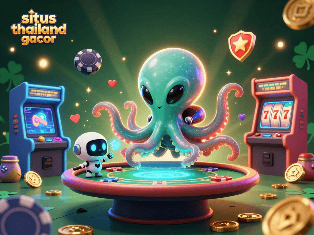 Engage with the excitement of situs thailand gacor slot games featuring whimsical alien characters and casino visuals.
