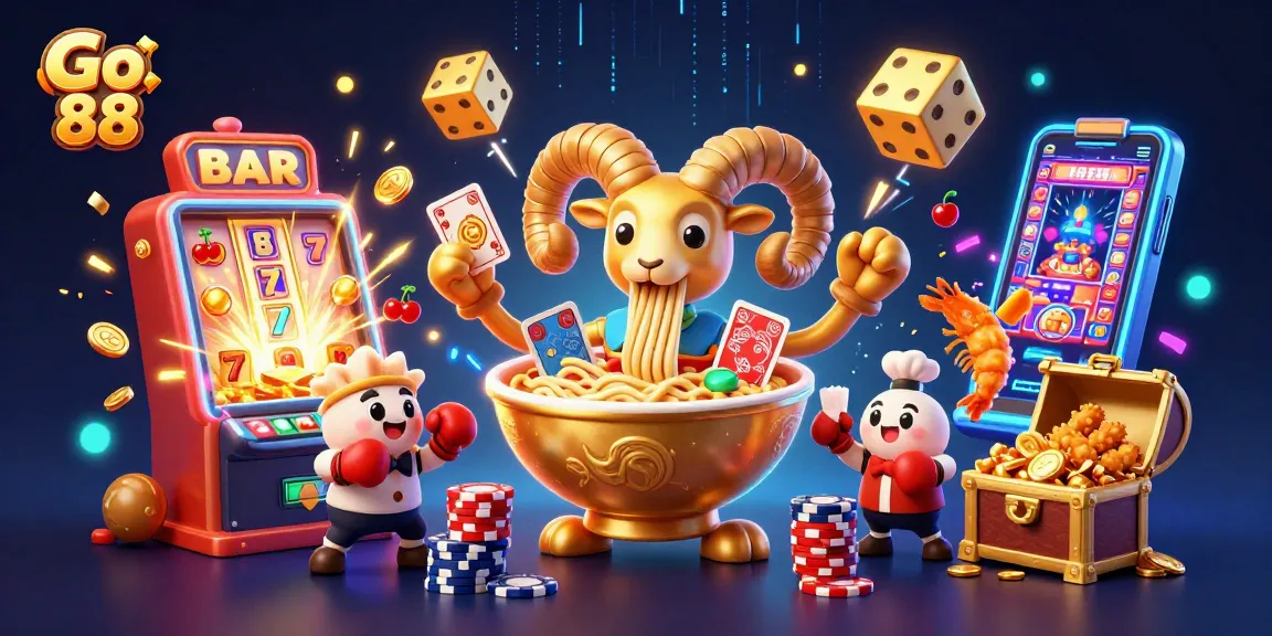 Experience thrilling gaming at Go 88 with dynamic 3D casino elements and vibrant characters.
