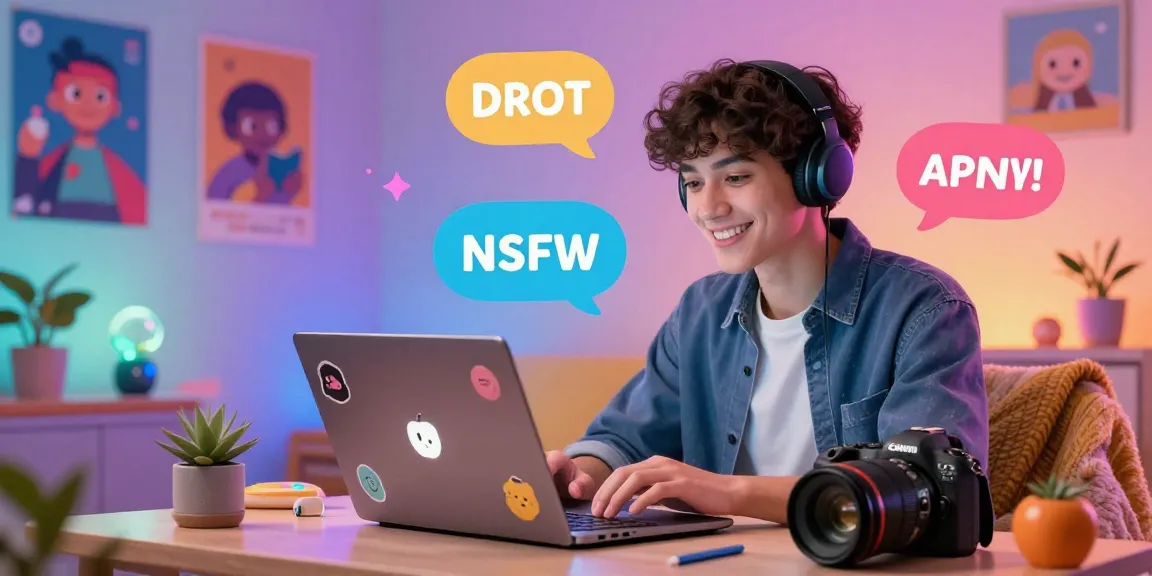 User engaging with an AI NSFW platform in a colorful digital chat environment.