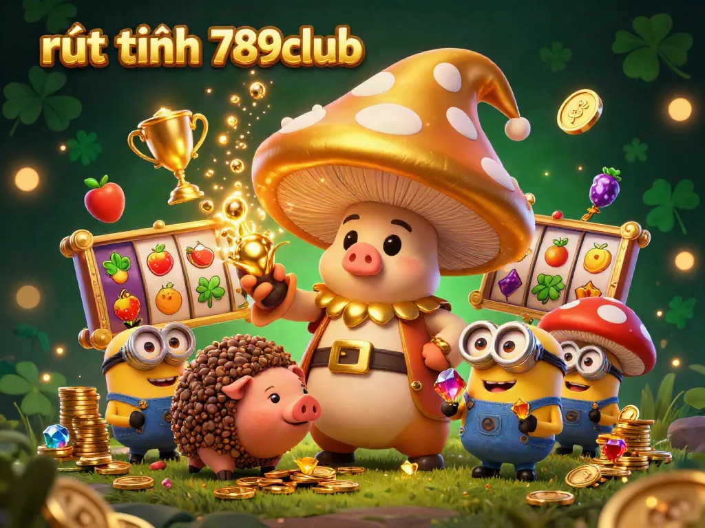 Experience rút tiền 789club in an engaging 3D fantasy scene with magical characters and vibrant slot elements.
