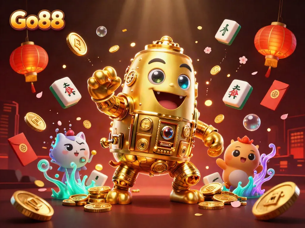Experience the thrill of Go88 with captivating game elements and a magical golden golem.