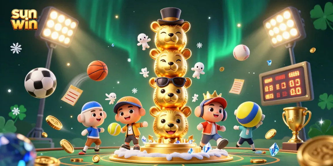 Bet on exciting games at sun win, featuring vibrant 3D elements and engaging casino action.