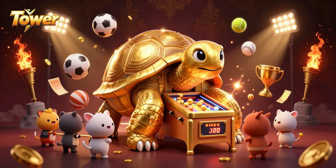 Engage in thrilling gameplay at Tower with a vibrant 3D scene featuring excitement and competition.