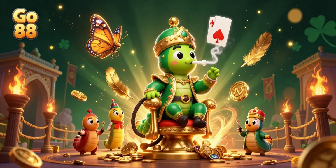 Engage with Go 88's vibrant casino experience featuring colorful game symbols and engaging characters.