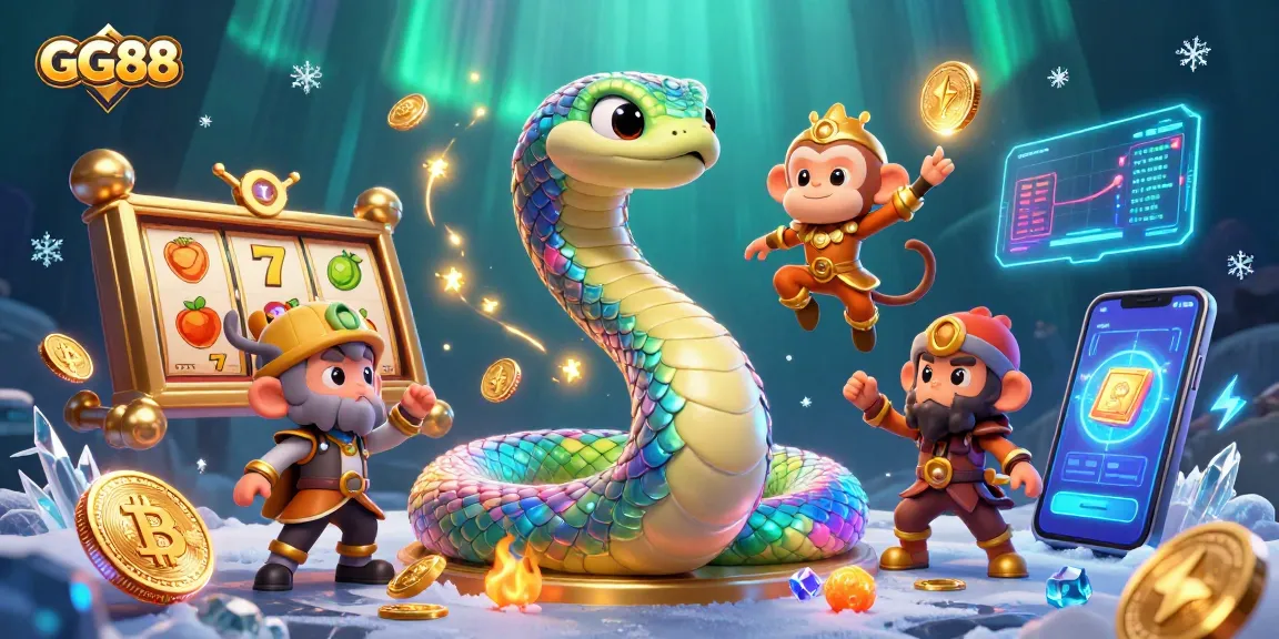 Experience excitement and fun playing GG88 slots with a vibrant casino scene featuring precious gems and neon coins.